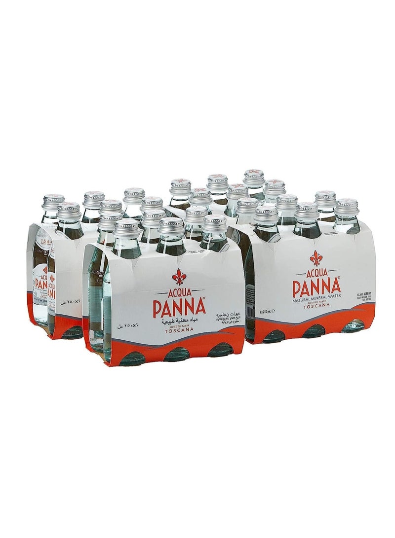 Acqua Panna Natural Still Mineral Water 250ml Glass Bottles (Pack of 24)